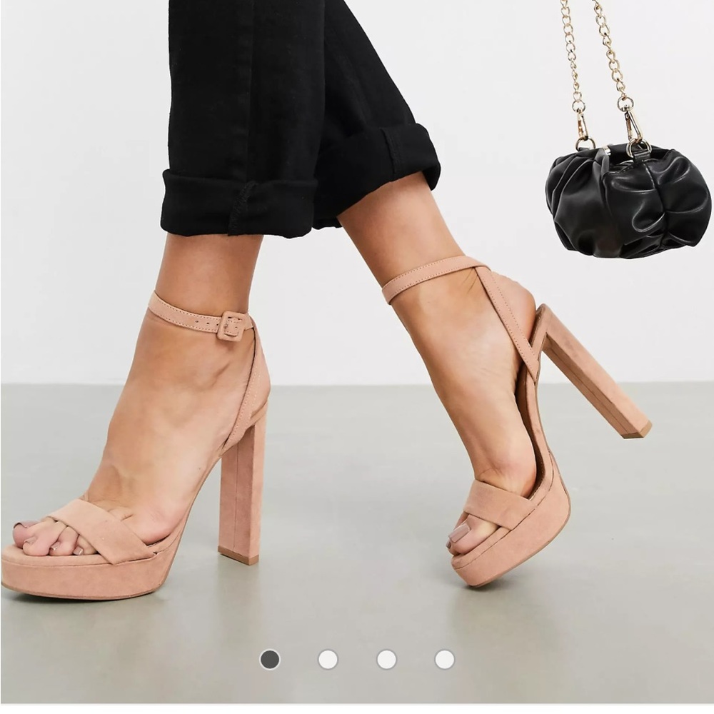 ASOS Natasha platform barely there heeled sandal size 8